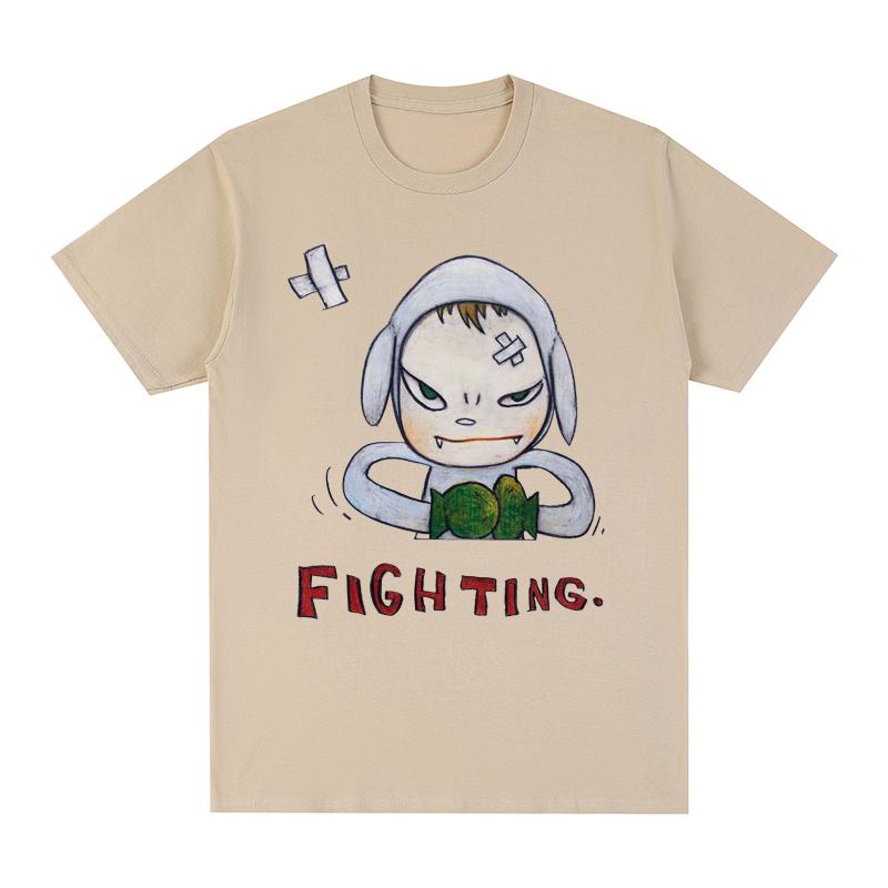 Yoshitomo Nara fight it out T-shirt Cotton Men T shirt New TEE TSHIRT Womens Tops