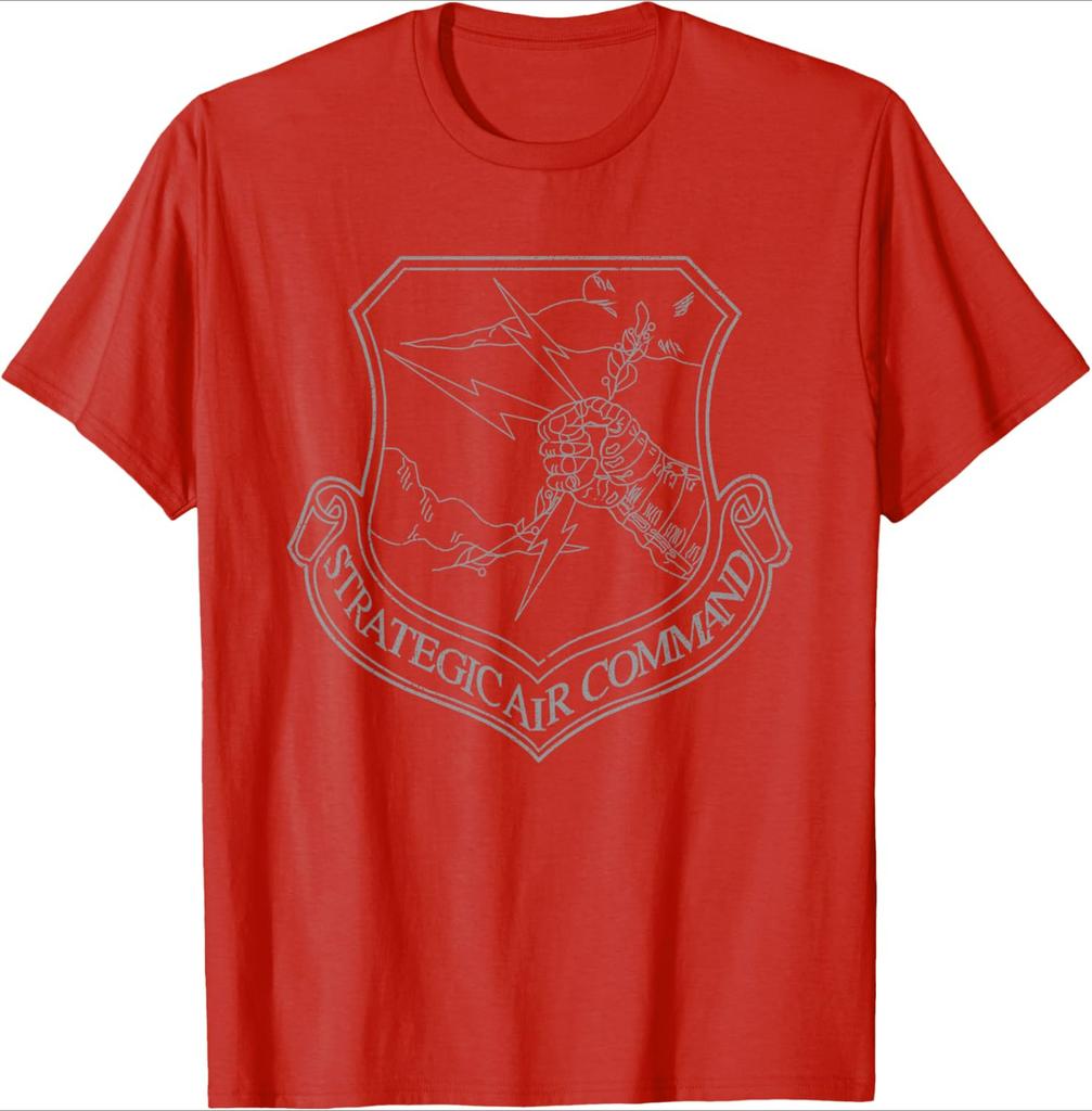 Strategic Air Command SAC Emblem Cold War Grunge design 100 cotton short sleeve Oneck casual printed mens Tshirt