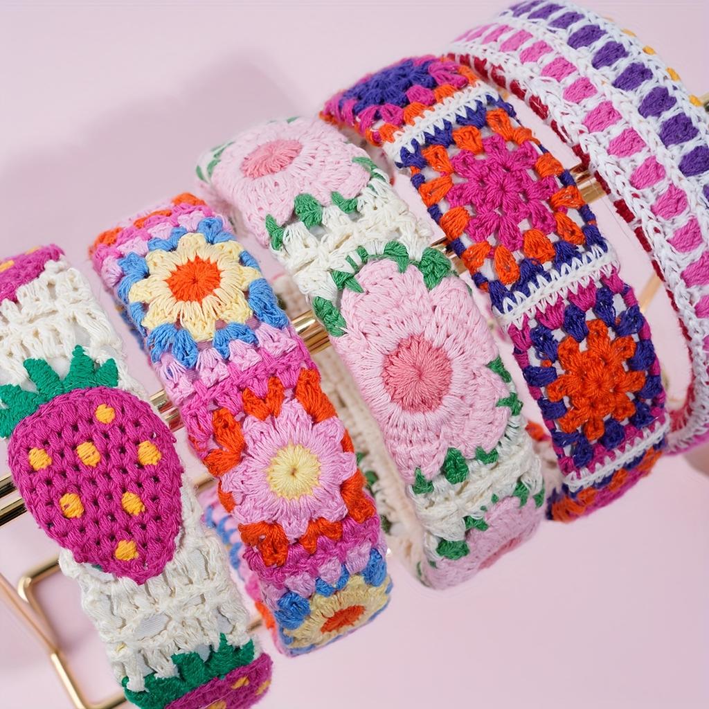 Boho-Chic Floral Knit Headband for Women - Cute & Stylish Hair Accessory, Perfect for Casual Attire