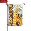 Welcome Spring Summer Bumble Bee Decorative Garden Flag, Daisy Flower Honeycomb Yard Outside Home Decorations, Farmhouse Honey Floral Outdoor Small De