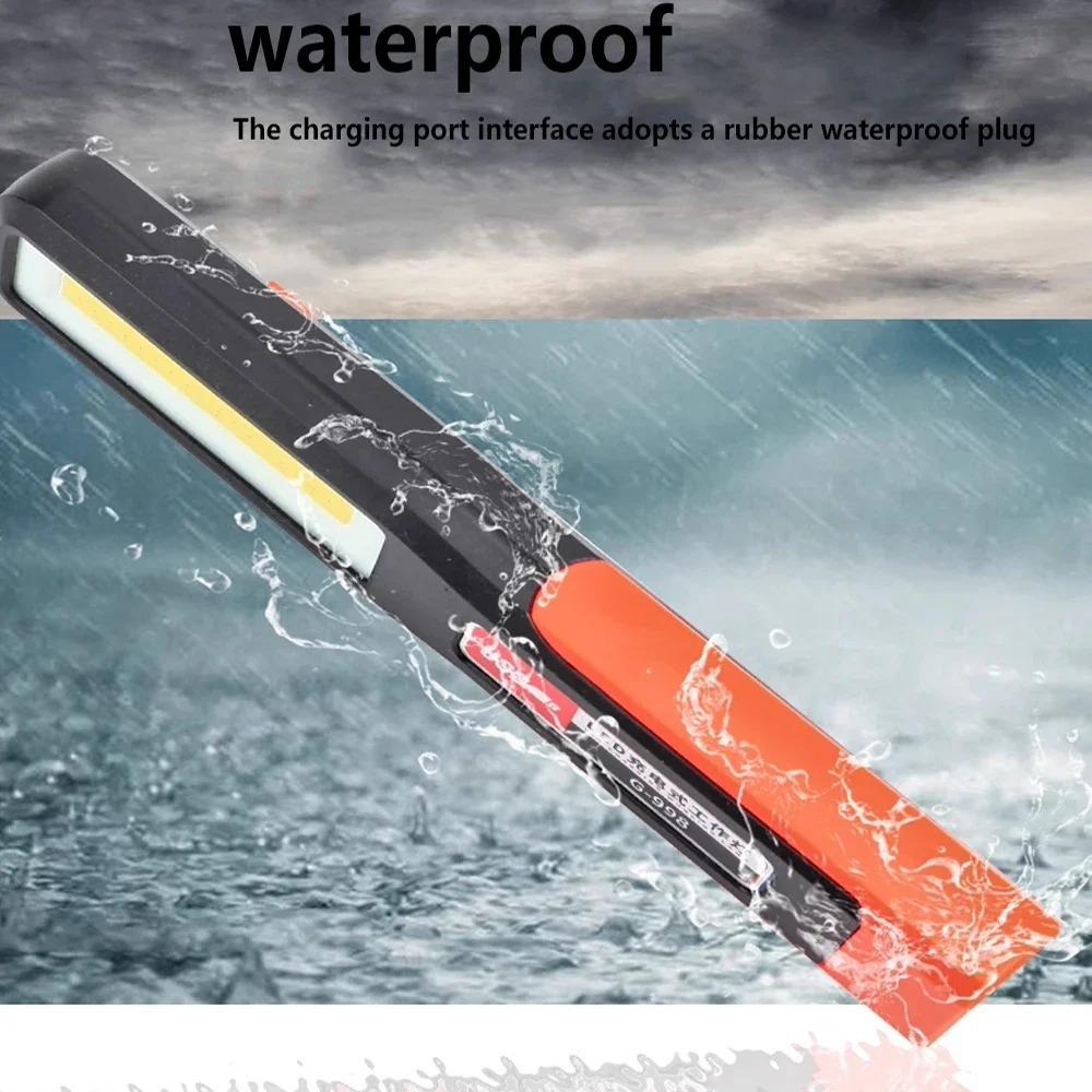 Powerful COB LED Work Light Car Garage Mechanic Lamp USB Rechargeable Flashlight Magnetic Torch Emergency Light Warning Light