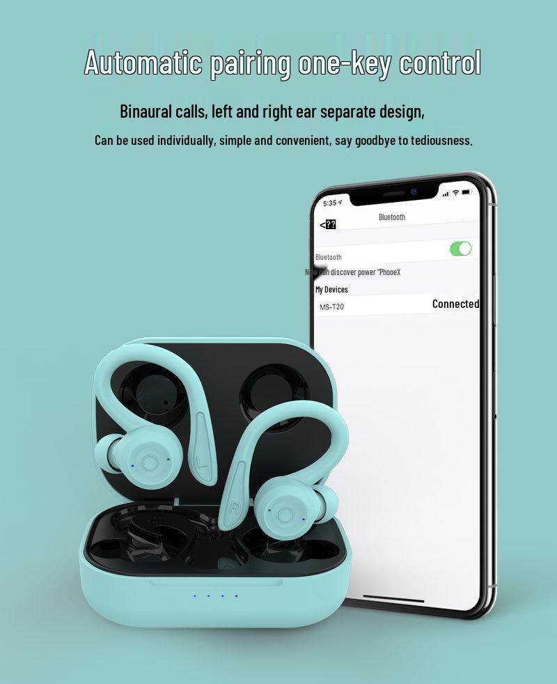 Waterproof Bluetooth Ear-hook Sports Earbuds with Noise Cancelling & Long Battery Life