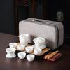 Simple New Chinese Style Dehua White Porcelain National Style Ink Suet Jade Kung Fu Tea Set Light Luxury Tea Set