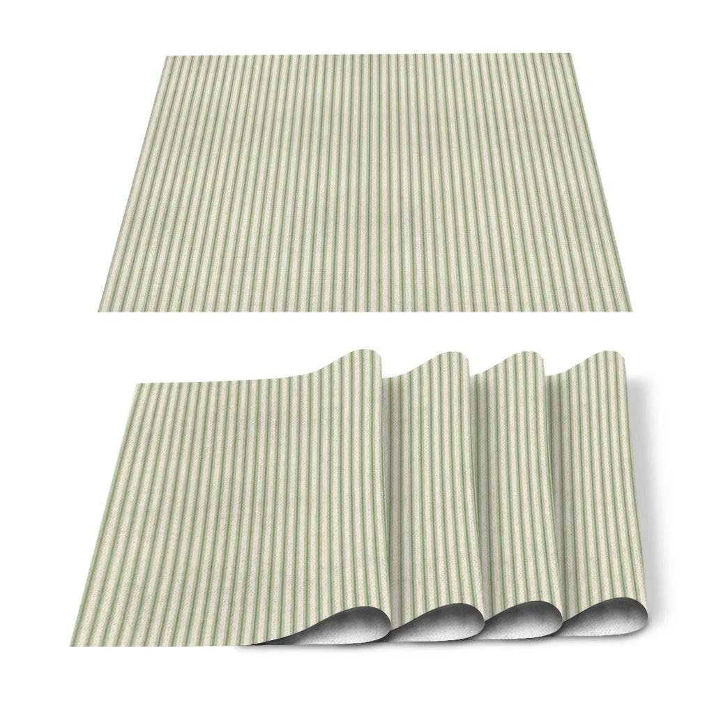 1PC Black White Stripes Pattern Table Mat Kitchen Decoration Placemat   For Wedding Dining Accessories