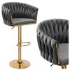 Barhocker Cofton Gold Graphit Samt