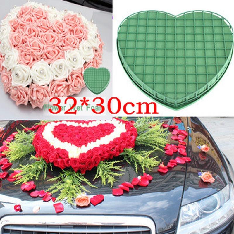 1PCS 30*32cm Heart Shape Flower Bridal Modelling DIY Wedding Party Car Table Display for Wedding Car