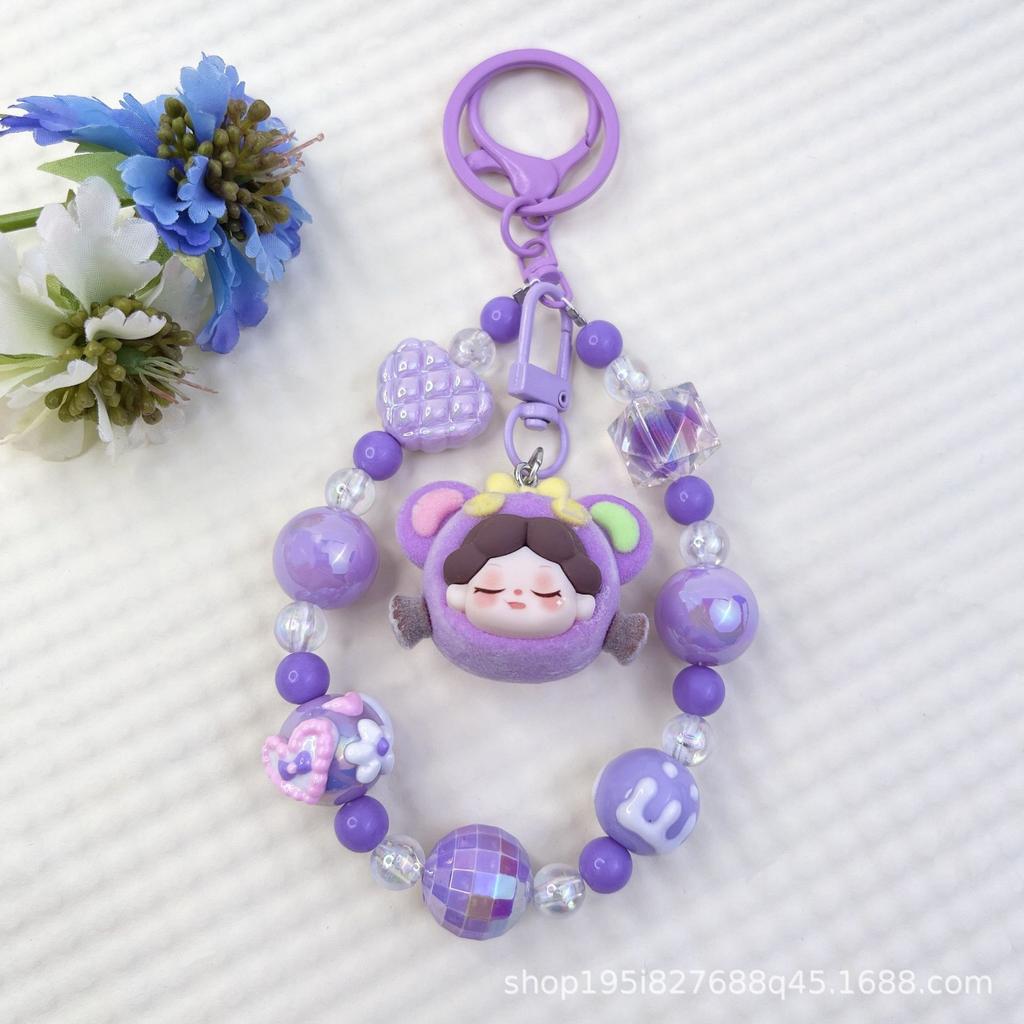 Flocking Wizard Cute Grain Mobile Phone Chain Keychain Bag Doll Pendant Accessories