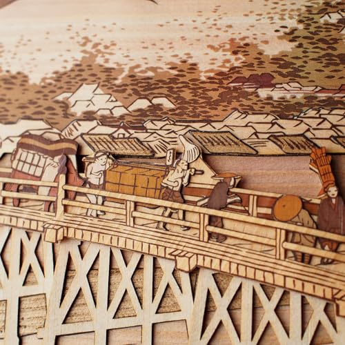 KINOWA "Kyoto Sanjo Ohashi Bridge" Woodcut Original Handmade Kit Ukiyo-e Hiroshige Fifty-three Stations of the Tokaido, Made in Japan