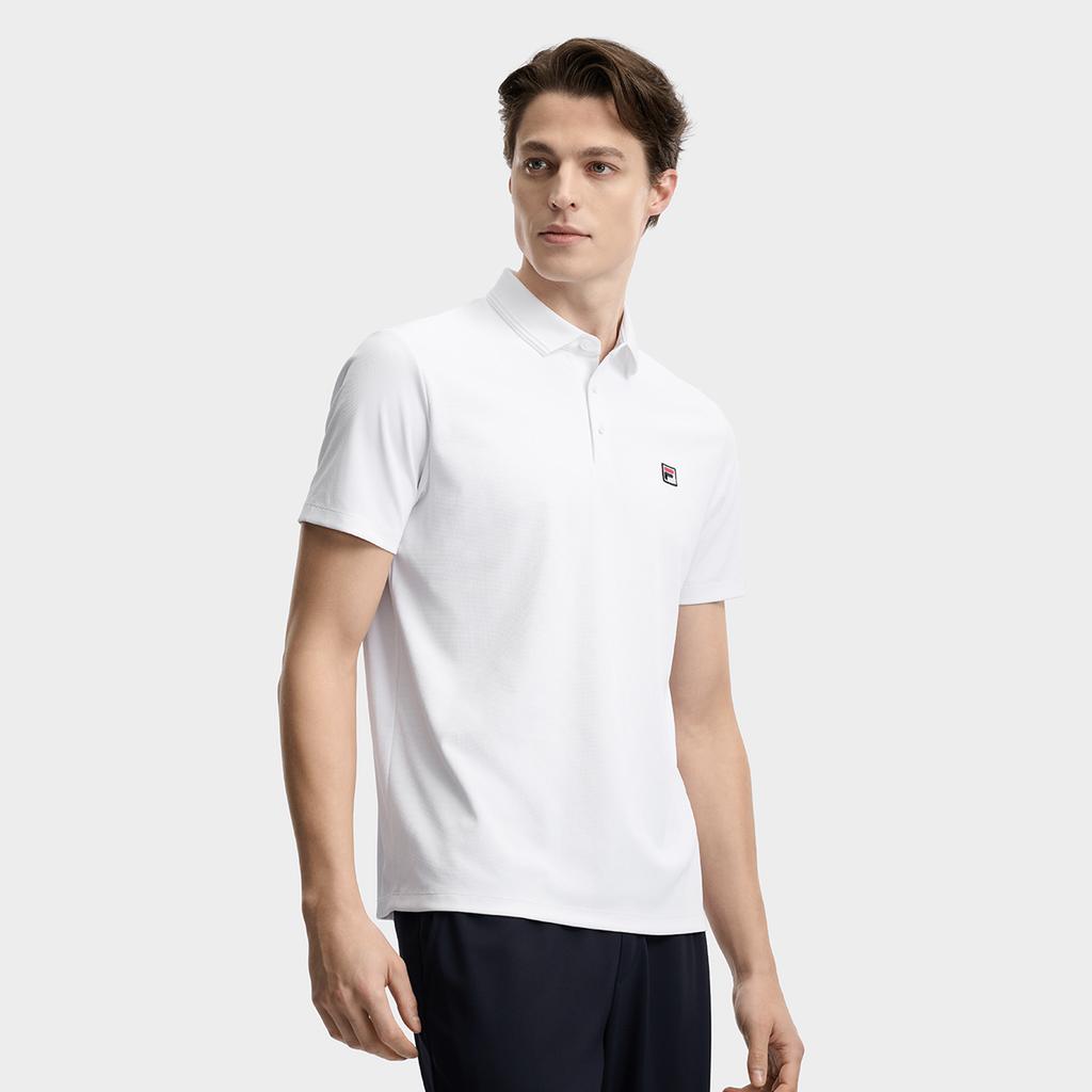 Fila Heritage Simple Classic Casual Versatile Comfortable Short Sleeve Polo Shirt Men Tops White F51M628101FWT