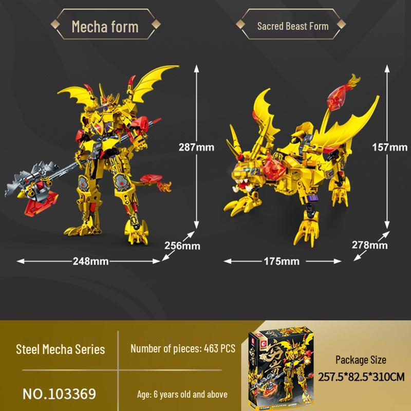 Steel Mecha Assembly Transformation DIY Model Building Blocks for Boys