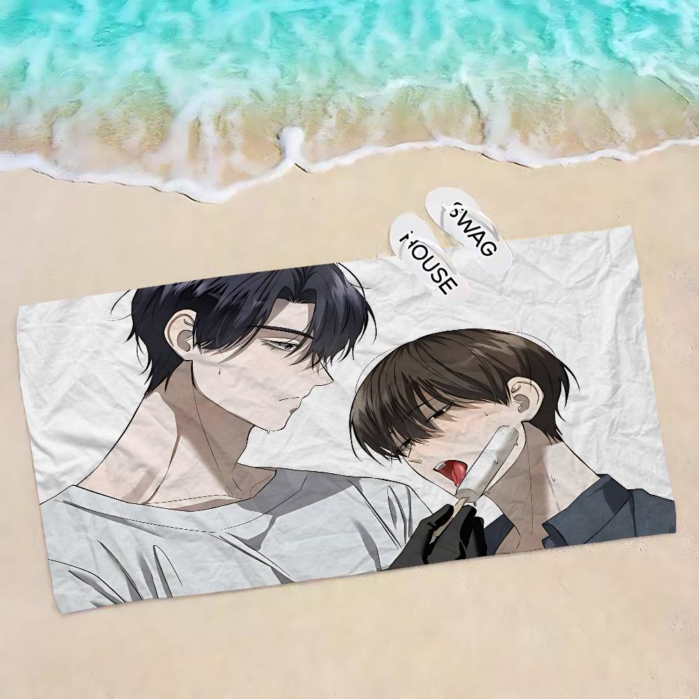The Hunters Gonna Lay Low Bl Anime Beach Swimming Towel Soft Absorbent Washcloth Children's Gifts for Kids Travel Camping Gym