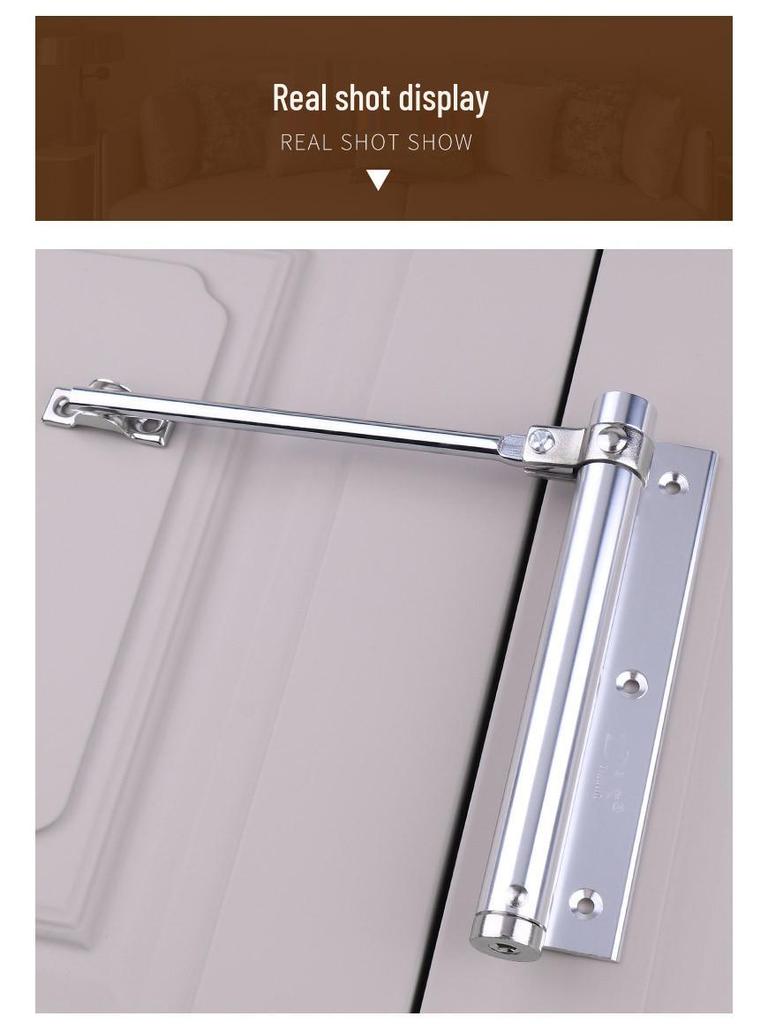 Aluminum Alloy Hydraulic Buffer Fireproof Door Closer for Silent Double Swing and Anti-theft Doors.