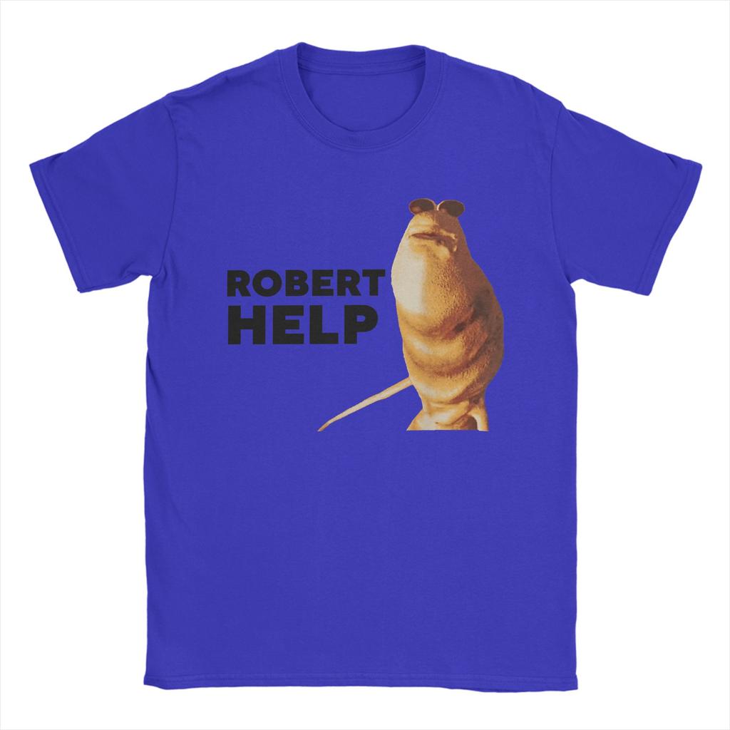 Men's T-Shirts Robert Help Marcus The Worm Novelty 100% Cotton Tee Shirt Short Sleeve  T Shirts Crew Neck Clothes Birthday Gift