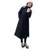 Winter New Women's Knee-Length Hooded Padded Coat Korean Style Slim Fit Thickened Cotton Parka