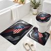3Pcs Flannel Toilet Mat Set Atletico Madrid Bathroom Rug Non Slip Bath Carpet Home Decor