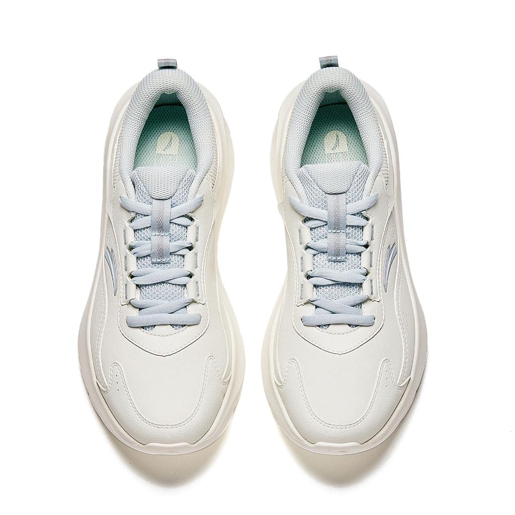 Anta Lightweight Release Leather Version Versatile Running Shoes Kids sneaker Ivory-White Light-Mist-Gray 922547702Q-1