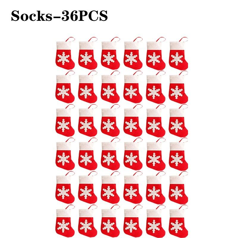 Mini Christmas Sock Silverware Holders Small Stocking Ornament for Knife Spoon Fork Storage Xmas Tree Dinner Table Party Decor