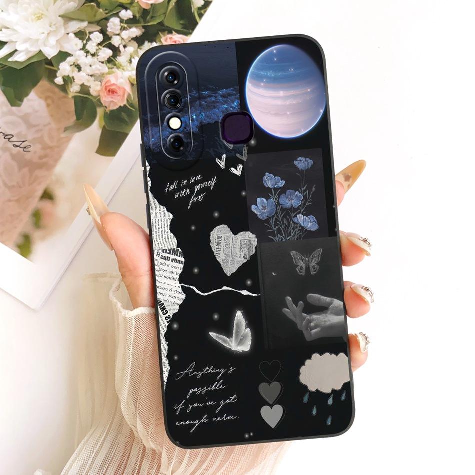 For Infinix Hot 8 / Hot 8 Lite X650 X650C X650B X650D Fashion Dusk Beach Painting Phone Case Shockproof Soft Silicone Bumpers