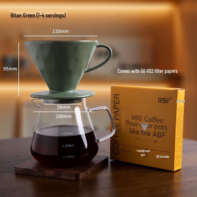 Qiwei Ceramic V60 Hand Drip Coffee Brewer Set