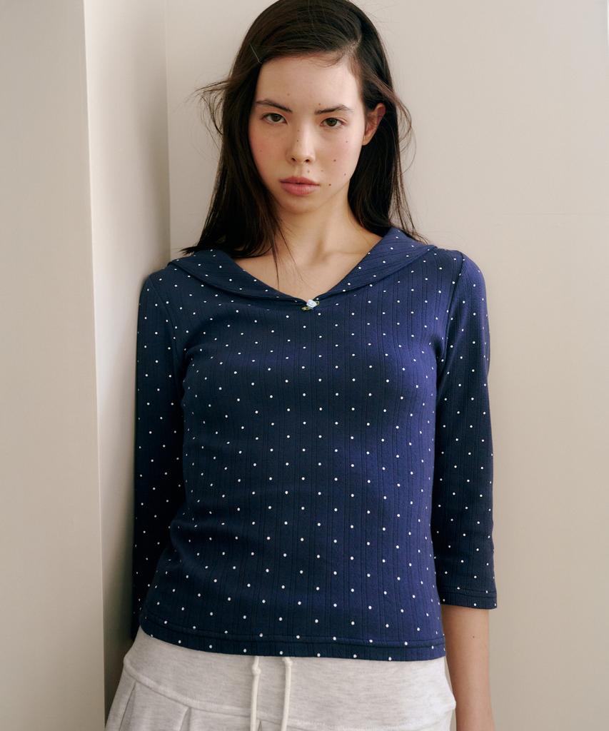 FUNFROMFUN Eyelet Sailor Tee, Navy