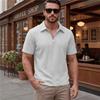 Men's Polo Shirt New Summer Short Sleeve Casual Solid Color Turn-down Collar Tee Loose Fit Tops
