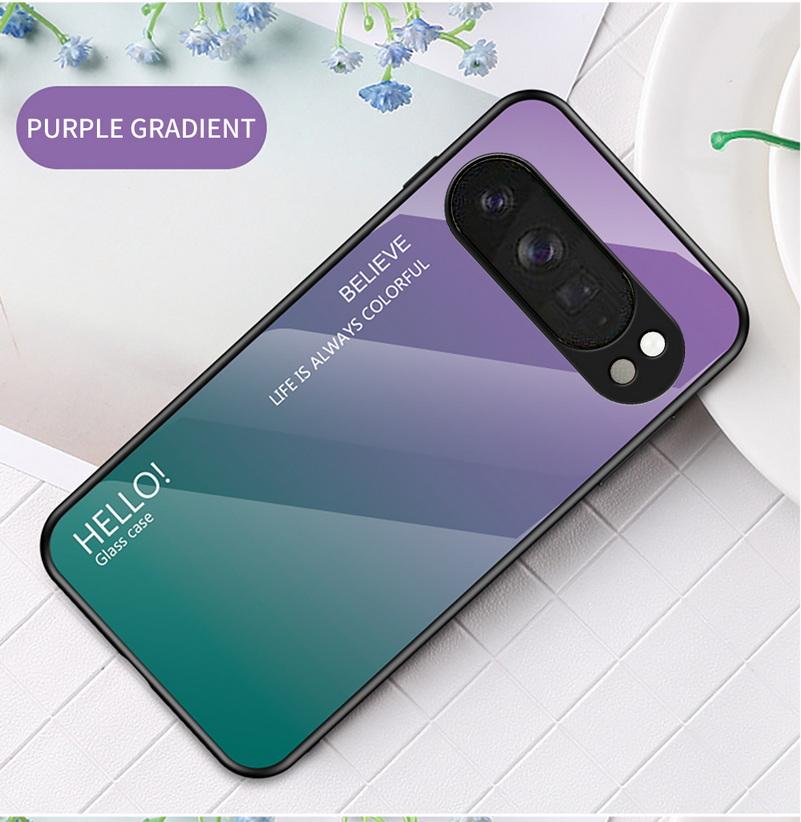 Gradient Tempered Glass Protect Case for Google Pixel10 Pro XL Pixel 10 Pro 10 9a 9 Pro 8A 8 Pro 7A 7 Pro 6A 6 Pro Glossy Cover