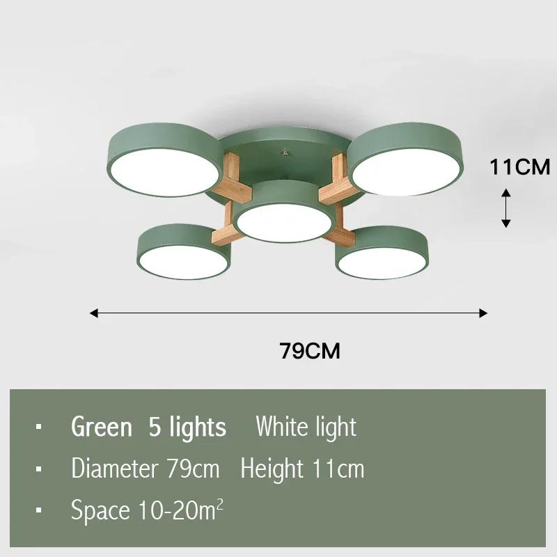 Nordic Wooden Ceiling Lights Indoor LED Macaron Color Decor Chandelier  Creative Ceiling Lamp For Parlor Bedroom Study Room Cafe