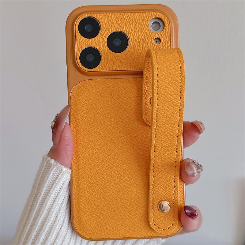 

iPhone 17 Pro Max Leather Texture Wrist Strap Case, Compatible with iPhone 14, 15, 16, 17 - Cross-Border Design iPhone 16 Pro Max
