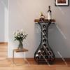 Modern Floor Standing Wine Rack Cabinet with Storage Shelves, Metal Wine Display Holder for Restaurant Bar and Living Room