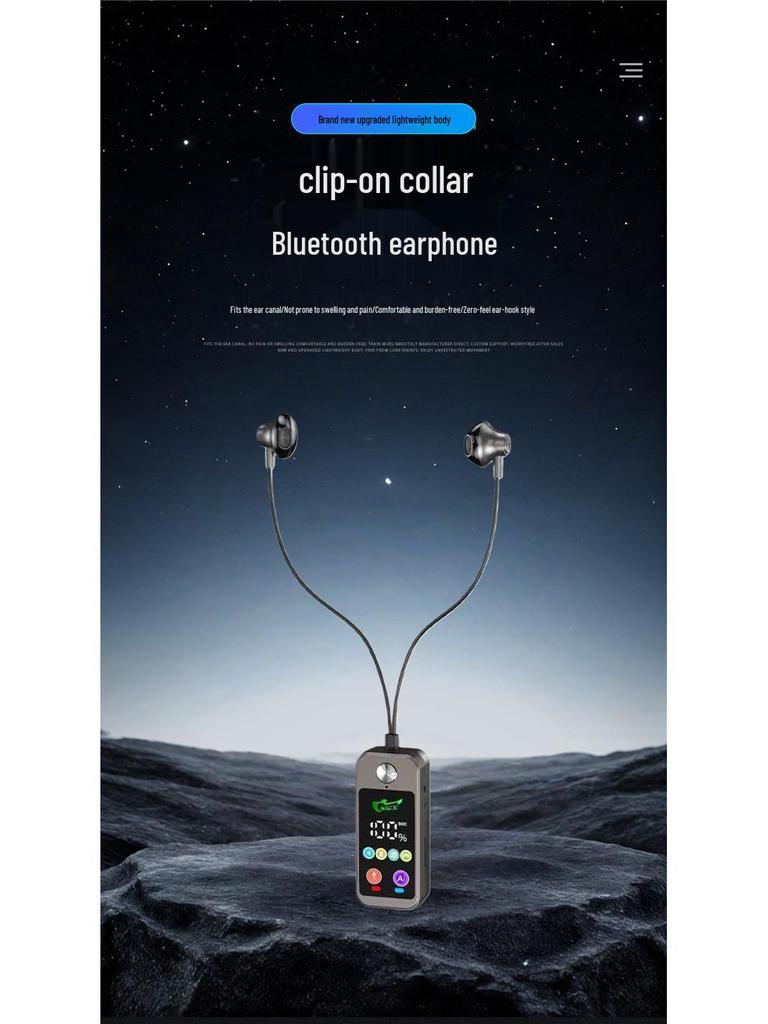 K-song Bluetooth 5.4 Stereo Earbud: Sports, Noise Reduction, Long Battery, Card Slot, Lapel Design.
