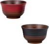 Kano Donburi Traditional Japanese Set of 2 Bowl, Black/Vermilion, 630ml, Colors,