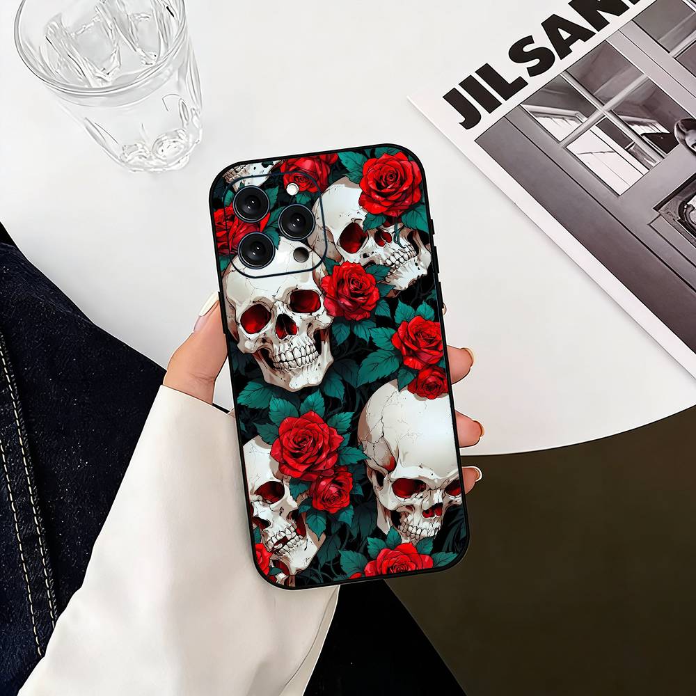 M-Mexican Catrina S-Skull Phone Case For iPhone 17, 16,15,14,13,12,11 Plus,Pro Max, Others Soft Black Cover