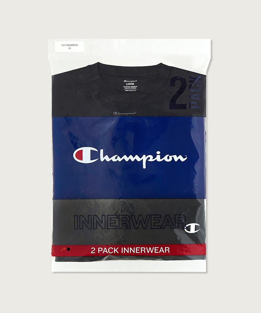 CHAMPION [2-Pack] Relaxed Fit Crew Neck T-Shirt Black/Black