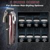 5 Sterne Akku Magic Clip Professionelle Haarschneidemaschinen Trimmer Pro Leichtes Haarschneide-Set Friseurbedarf Set Weinrot