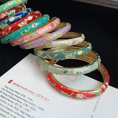 Çift Bilezik Çin Cloisonne Bilezik Emaye Kadın El Bileziği Kadınlar Kızlar İçin Hediyeler