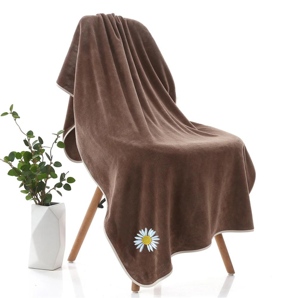 

Суперабсорбирующее большое полотенце Утолщенное банное полотенце Мягкие полотенца для ванной Удобное пляжное полотенце Большое полотенце для душа Полотенце из микрофибры 140x70cm кофейный