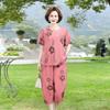 Summer Cotton and Linen Suit, Western Style Mother, Summer Loose Two-piece Suit
