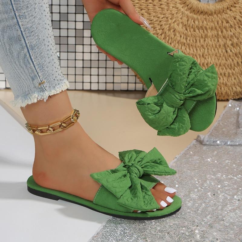 Fashion Summer Bow Sandals Slip Plus Size Casual Breathable Lightweight Outside Fashion Slippers
