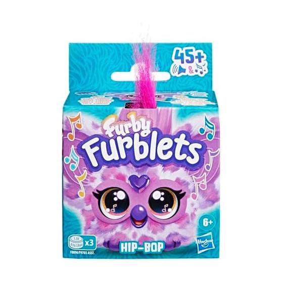 Hasbro Furby Fur Bullets Hip Bop Mini Friend Over 45 Sounds, Furby Language Electric Plush Toy for Boys and Girls Ages 6 and Up, Pink and Purple