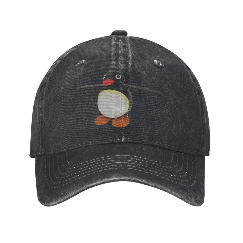 Casual Pingu Pose T Baseball Cap Unisex Denim Snapback Cap Penguin Series Cartoon Cute Funny Outdoor Running Golf Adjustable Hat