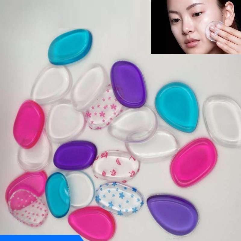 Colorful Silicone Leaf Makeup Puff Dry Wet Dual-use 6.3*4cm