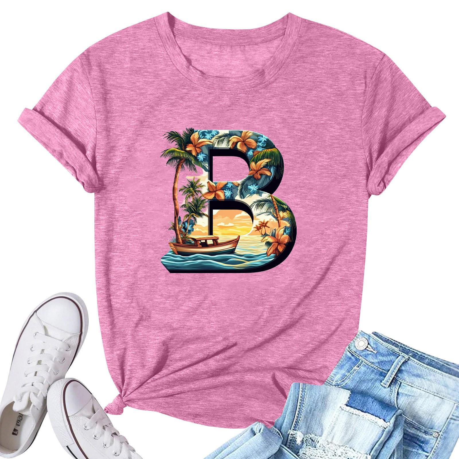 

Женская модная повседневная плиссированная футболка с коротким рукавом с принтом M розовый