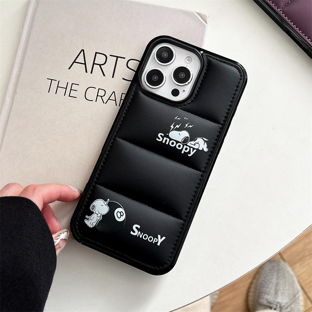 

Miniso Мультяшний Snoopy Пуховик Однотонний Чохол для Телефону для iPhone 17 Air 16 15 13 12 11 14 Pro Max Plus Пальто Хліб Ударостійкий Чохол For iPhone 12 Pro
