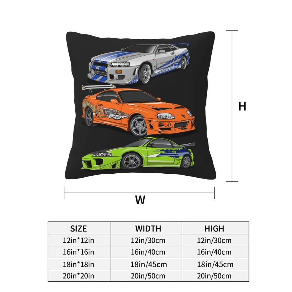 Movie Fast And Furious Brian O'Connor 2 Pcs Square Pillowcase Pillow Cover Cushion Zip Decorative Comfort Throw Pillow For Home
