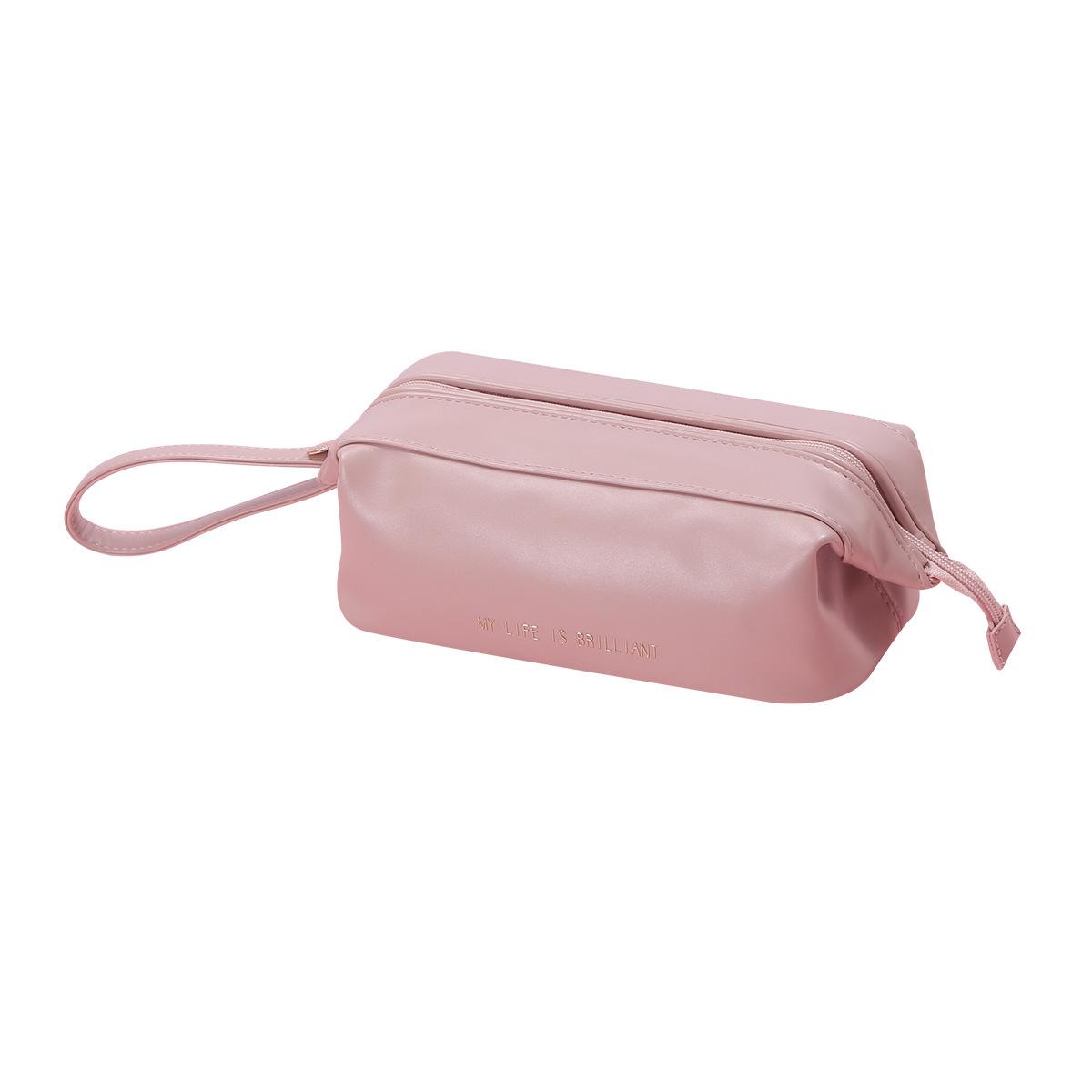 

Слоеный макияж Одинарная сумка из ПУ кожи Большой вместимости Портативная дорожная косметичка для мытья StyleA