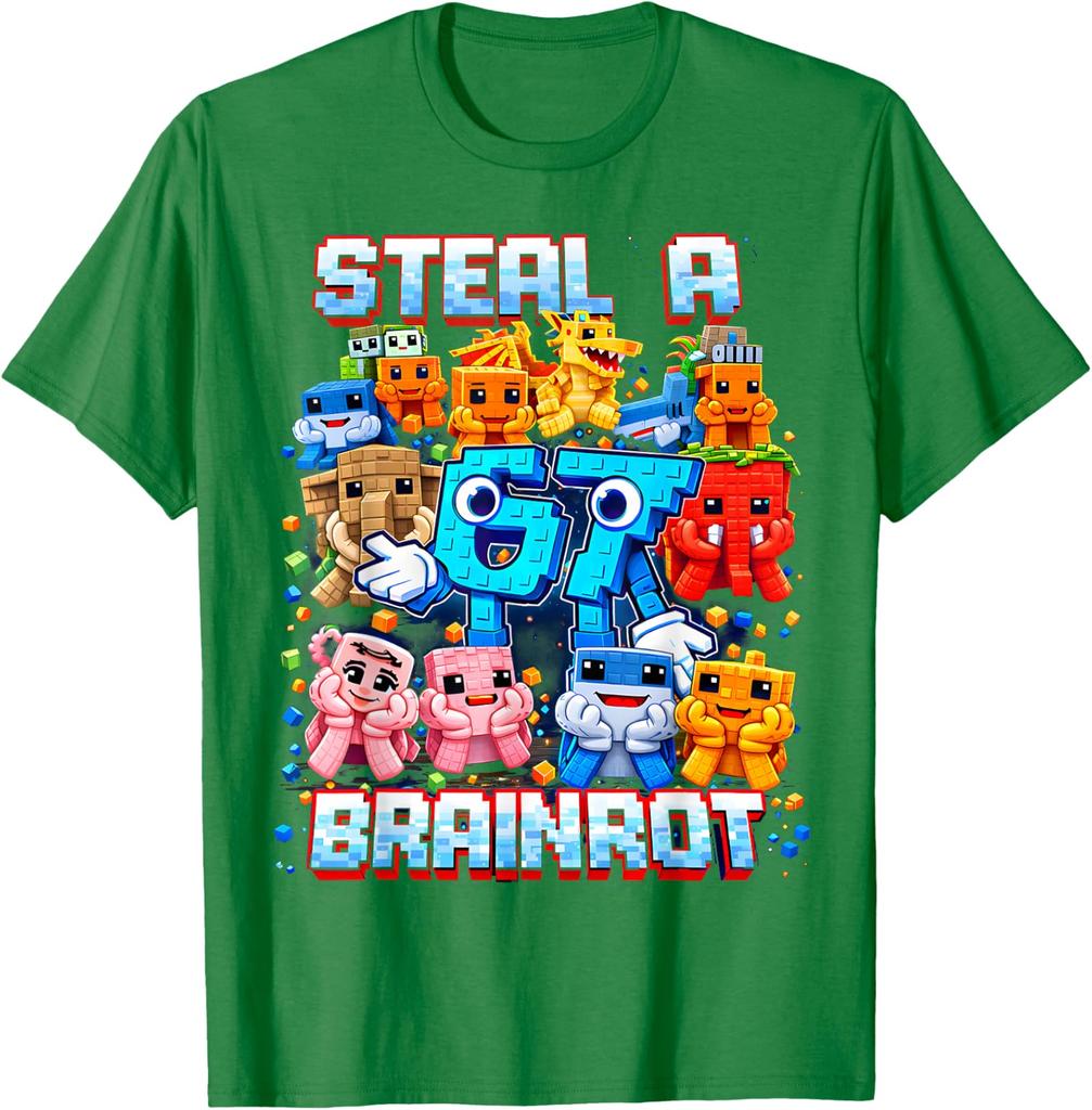 Steal A 67 Brainrot Funny 67 Brainrot Meme Gift Unisex T-Shirt 3