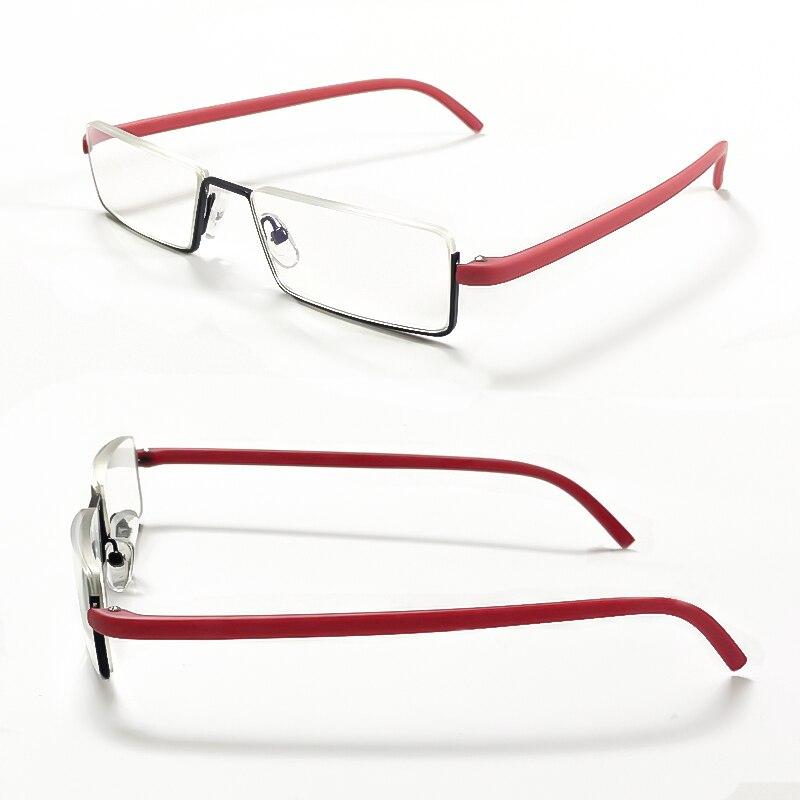 Metal Anti-Blue Light Reading Glasses Men Half Frame Prescription Eyeglasses Male Eyewear +1.0 1.5 2.0 2.5 3.0 3.5 4.0