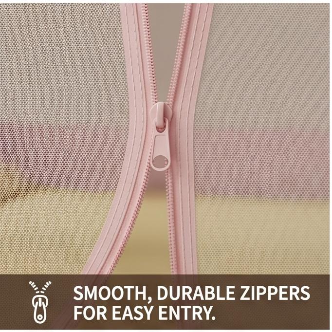 Premium Langlebiges Kein-Aufbau Jurten-Stil Vollboden Anti-Sturz Moskitonetz für 120/150/180/200cm Betten, Sicher für Kinder & Babys, Ideal für den Heim-Schlafzimmergebrauch