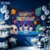 Birthday Party Space Planets Banner, Multicolor Polyester Backdrop for Wall Hanging Decor