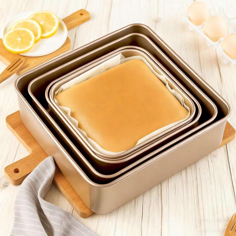 MDNG 13-inch Golden Carbon Steel Deep Cake Pans, Set of 2